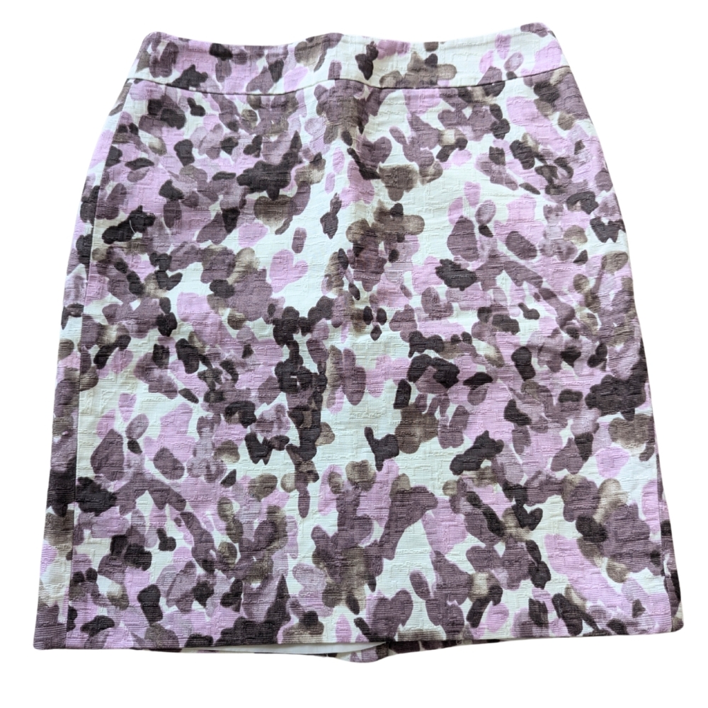 Ann Taylor Purple and White Midi Skirt